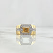Anillo Hebilla 6.55gr / T11 1/4 / Circones Blancos Oro Amarillo