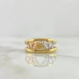 Anillo Doble Linea Mariposas 1.9gr / T7 / Tres Oros