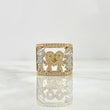 Anillo Familia 7gr / T6 3/4 / Papá Hijos Y Mamá Circones Blancos Dos Oros Amarillo Blanco