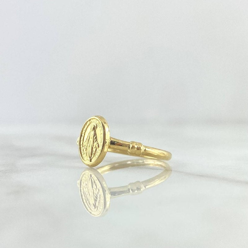 Anillo Virgen Milagrosa 1.2gr / T5 3/4 / Nudo Liso Oro Amarillo