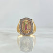 Anillo Virgen Guadalupe  9.5gr / T 9 1/2 / Circones Blancos Verdes Fucsias Oro Amarillo *