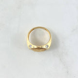 Anillo Circulo Tupido 6.2gr / T 9 1/2 / Circones Blancos Oro Amarillo *