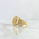 Anillo Circulo Tupido 6.2gr / T 9 1/2 / Circones Blancos Oro Amarillo *