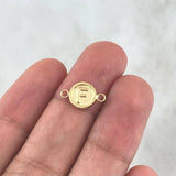Herraje Letra F 0.4gr / 1.3cm / Circulo Mate Oro Amarillo 18K