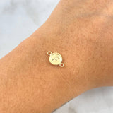 Herraje Letra F 0.4gr / 1.3cm / Circulo Mate Oro Amarillo 18K