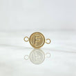 Herraje Letra F 0.4gr / 1.3cm / Circulo Mate Oro Amarillo 18K