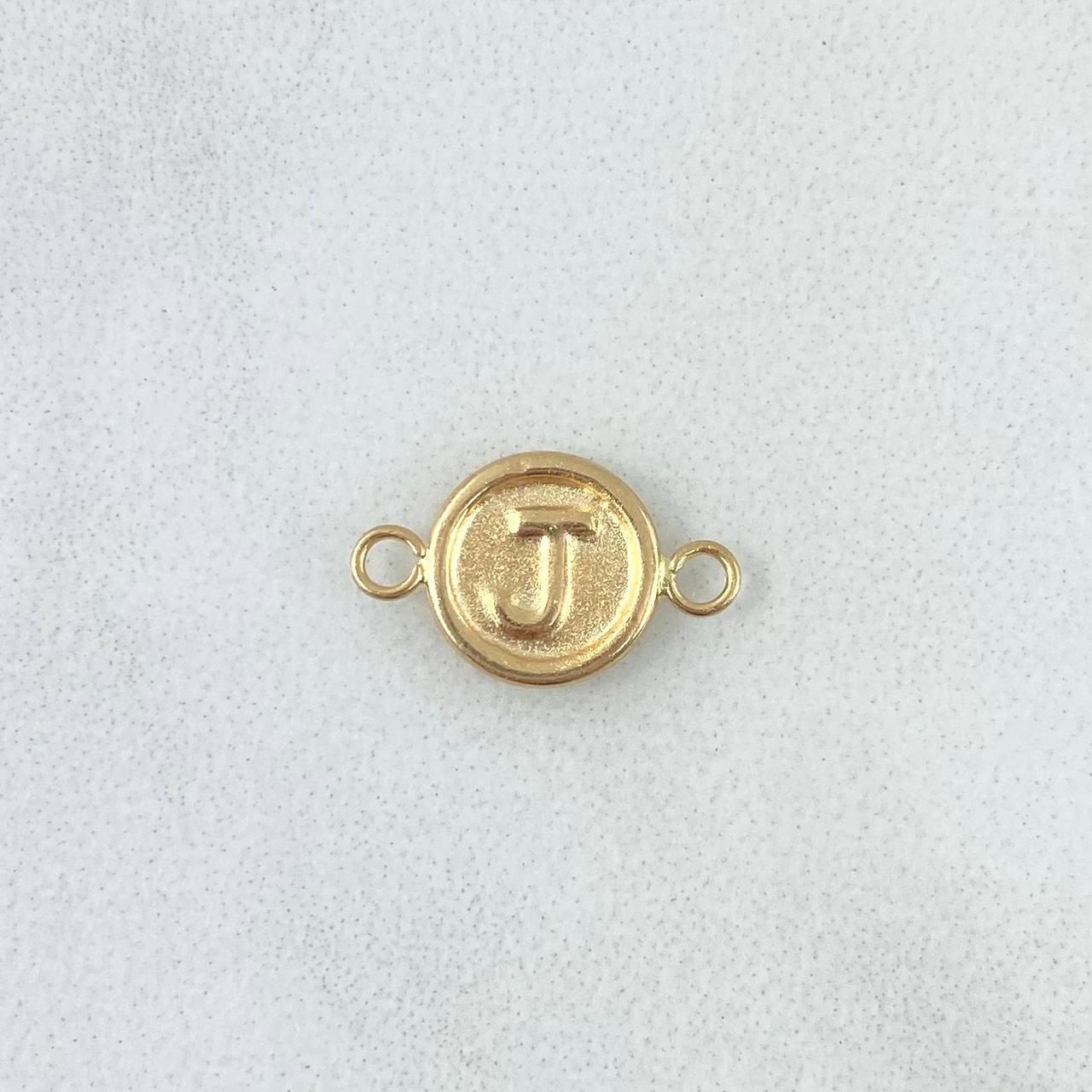 Herraje Letra J 0.35gr / 1.2cm / Circulo Mate Oro Amarillo
