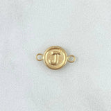 Herraje Letra J 0.35gr / 1.2cm / Circulo Mate Oro Amarillo