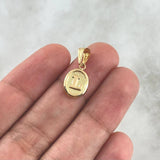 Dije Letra L 0.45gr / 2cm / Ovalada Texturizada Oro Amarillo