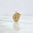 Dije Letra L 0.45gr / 2cm / Ovalada Texturizada Oro Amarillo