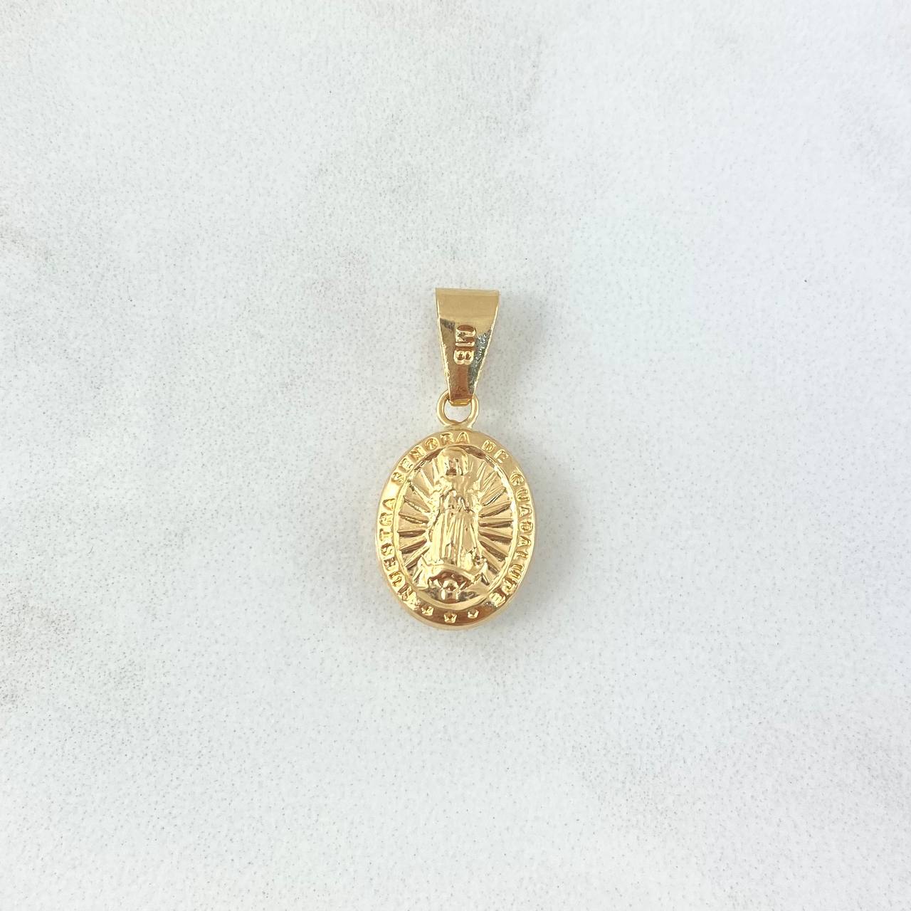 Dije Virgen Guadalupe 0.8gr / 2.2cm / Troquelado - Cargador Liso Oro Amarillo