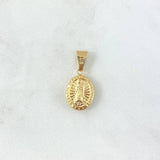 Dije Virgen Guadalupe 0.8gr / 2.2cm / Troquelado - Cargador Liso Oro Amarillo