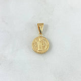 Dije San Benito 0.7gr / 2cm / Troquelado - Cargador Liso Oro Amarillo