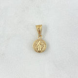 Dije San Benito 0.4gr / 1.5cm / Cargador Bordeado Oro Amarillo 18K ©