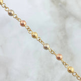 Tobillera Tipo Militar 4.2gr / 24cm / 4mm Bola Lisa Tres Oros 18K *