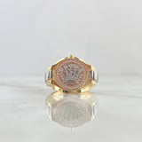 Anillo Sello Corona RX 8.75gr / T 9 1/2 / Circones Blancos Tres Oros