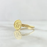 Anillo Sello FE 1.4gr / T8 1/2 / Nudo Liso Oro Amarillo *