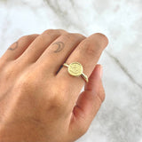 Anillo Sello FE 1.4gr / T8 1/2 / Nudo Liso Oro Amarillo *