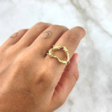 Anillo Corazón Alambrado 4.1gr / T7 / Oro Amarillo *