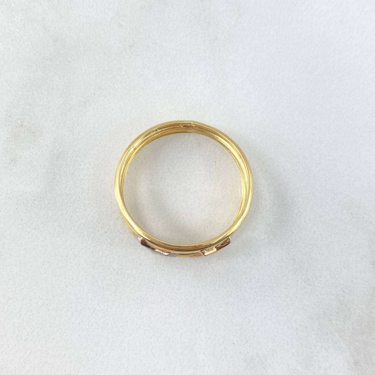Anillo Doble Linea Estrellas 2.05gr / T9 / Lisas Tres Oros *