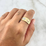 Anillo Sello Caballito de Mar Doble 1.8gr / T9 / Texturizado Tres Oros ©