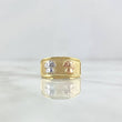 Anillo Sello Hongo Doble 1.7gr / T7 1/2 / Texturizado Tres Oros ©