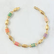 Pulso Rustico Barril 4.65gr / 19.5cm / 5mm Cauchos de Colores Oro Amarillo 18K