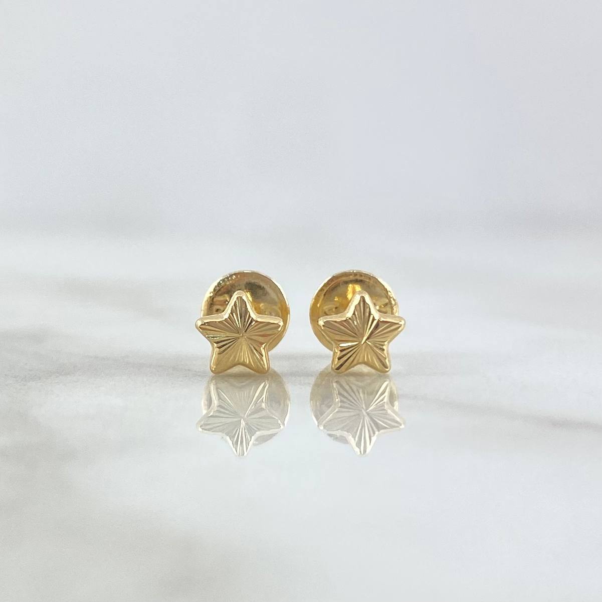 Topos Estrella 0.5gr / 5mm Diamantada Oro Amarillo 18K ©