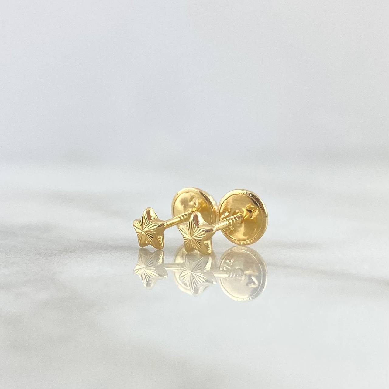 Topos Estrella 0.45gr / 4mm Diamantada Oro Amarillo 18K *