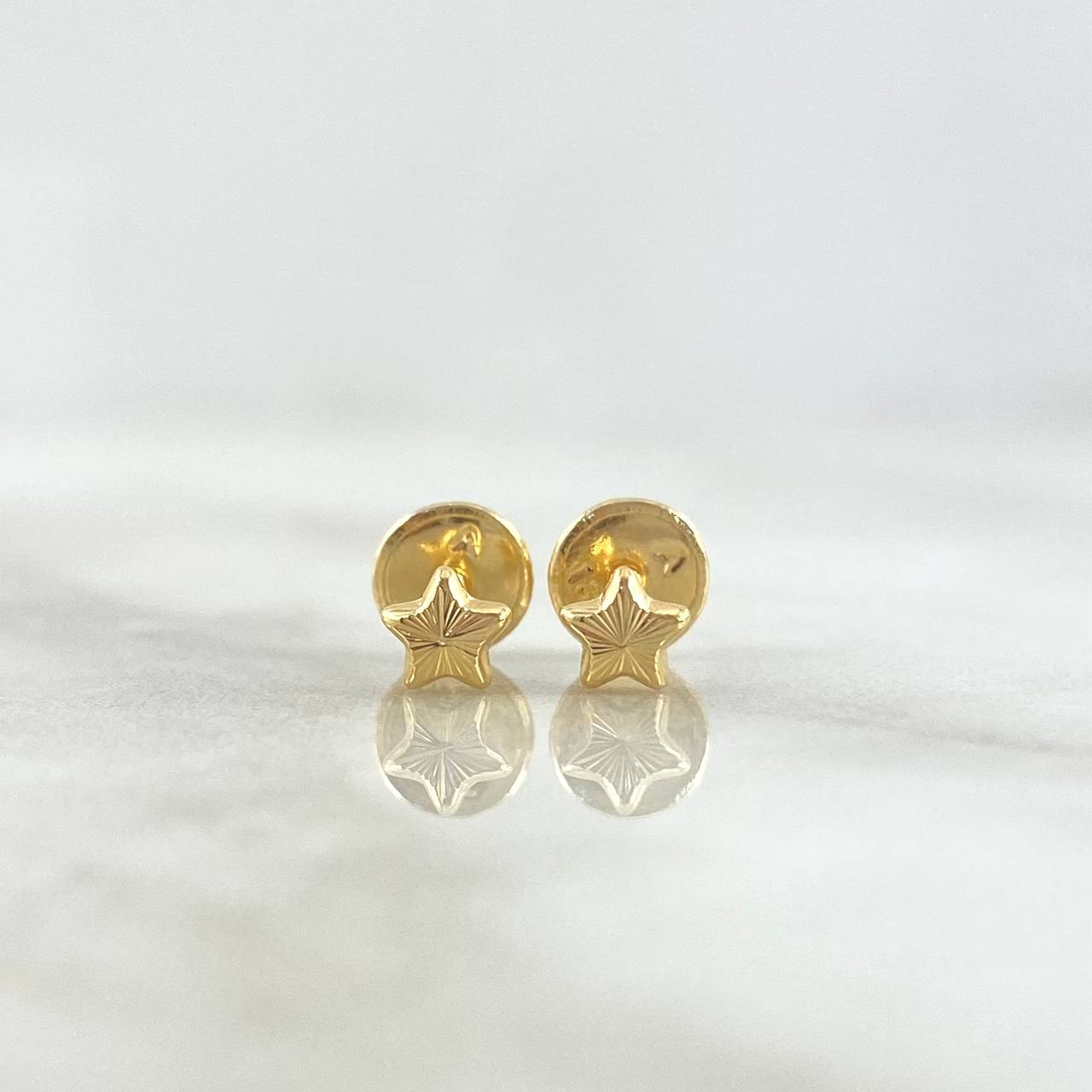 Topos Estrella 0.45gr / 4mm Diamantada Oro Amarillo 18K *