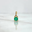 Dije Piedra Cubo 0.9gr / 1.1cm / Esmeraldas 0.58pts - Diamantes Blancos 0.01pts Oro Amarillo 18K (Joya) ©