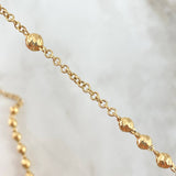 Rosario Virgen Milagrosa 14.35gr / 60cm / 4mm - 5mm Bolas Diamantadas - Cruz Cristo Circones Blancos Oro Amarillo 18K