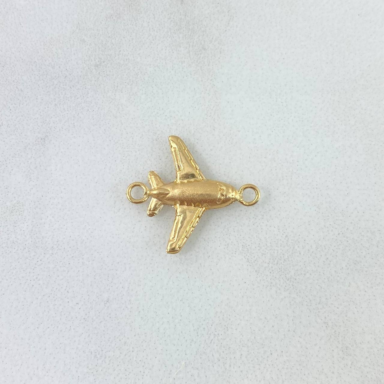 Herraje Avión 0.5gr / 1.5cm - 1.7cm / Liso - Mate Oro Amarillo 18K