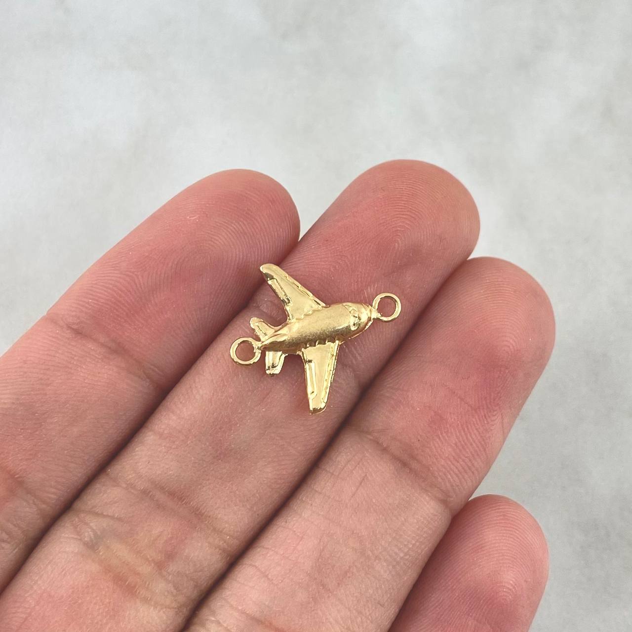 Herraje Avión 0.5gr / 1.5cm - 1.7cm / Liso - Mate Oro Amarillo 18K