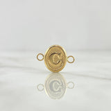 Herraje Letra C 0.4gr / 1.6cm / Ovalado Texturizado Oro Amarillo 18K