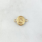 Herraje Letra C 0.4gr / 1.6cm / Ovalado Texturizado Oro Amarillo 18K