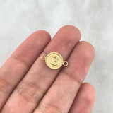 Herraje Letra G 0.45gr / 1.5cm / Circulo Bordeado Oro Amarillo 18K