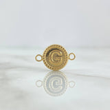 Herraje Letra G 0.45gr / 1.5cm / Circulo Bordeado Oro Amarillo 18K