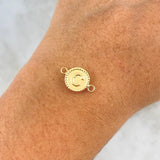 Herraje Letra C 0.5gr / 1.6cm / Circulo Bordeado Oro Amarillo 18K
