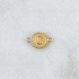 Herraje Letra C 0.5gr / 1.6cm / Circulo Bordeado Oro Amarillo 18K