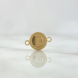 Herraje Letra D 0.55gr / 1.6cm / Circulo Bordeado Oro Amarillo 18K