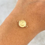 Herraje Letra D 0.55gr / 1.6cm / Circulo Bordeado Oro Amarillo 18K