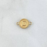 Herraje Letra D 0.55gr / 1.6cm / Circulo Bordeado Oro Amarillo 18K