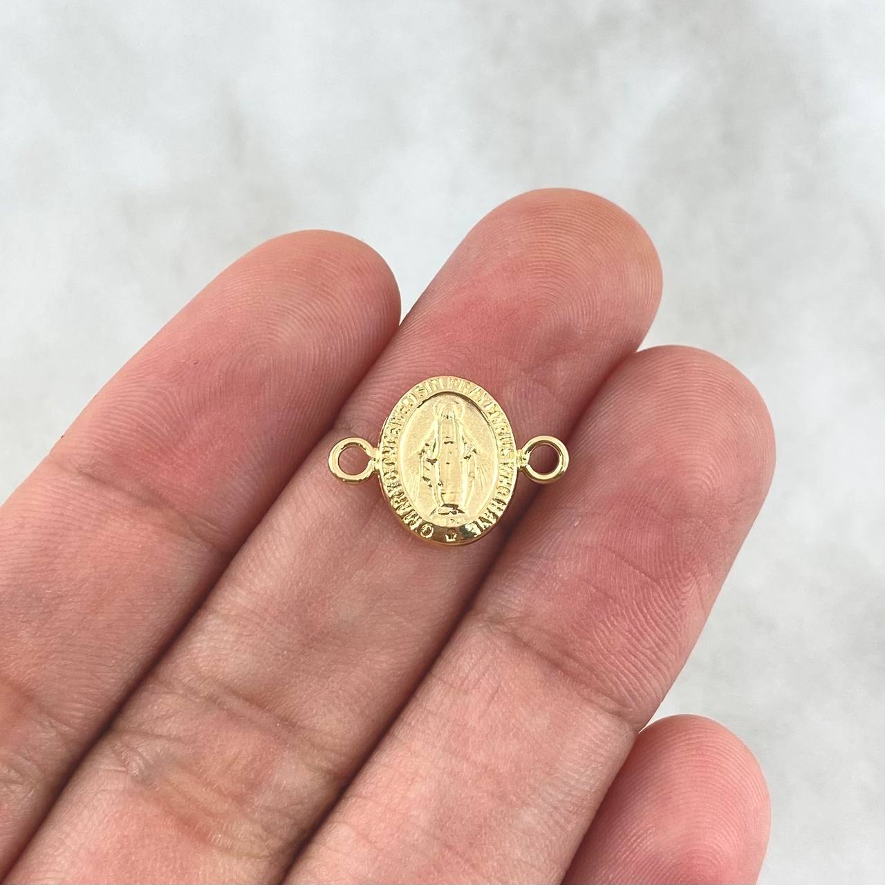 Herraje Virgen Milagrosa 0.6gr / 1.6cm / Troquelado Oro Amarillo