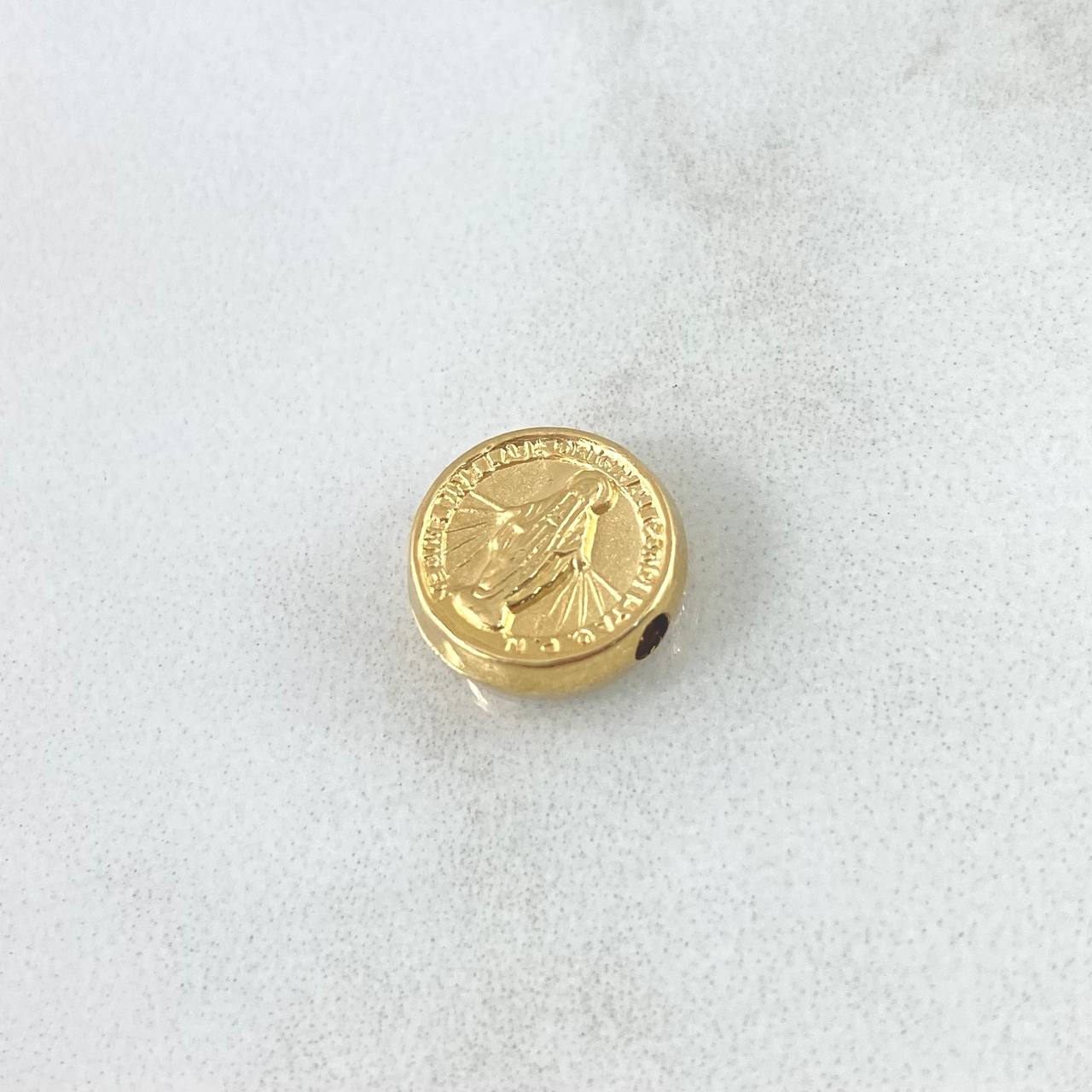 Herraje Virgen Milagrosa 0.6gr / 1cm / Tambor Mate Oro Amarillo 18K