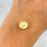 Herraje Virgen Milagrosa 0.6gr / 1cm / Tambor Mate Oro Amarillo 18K