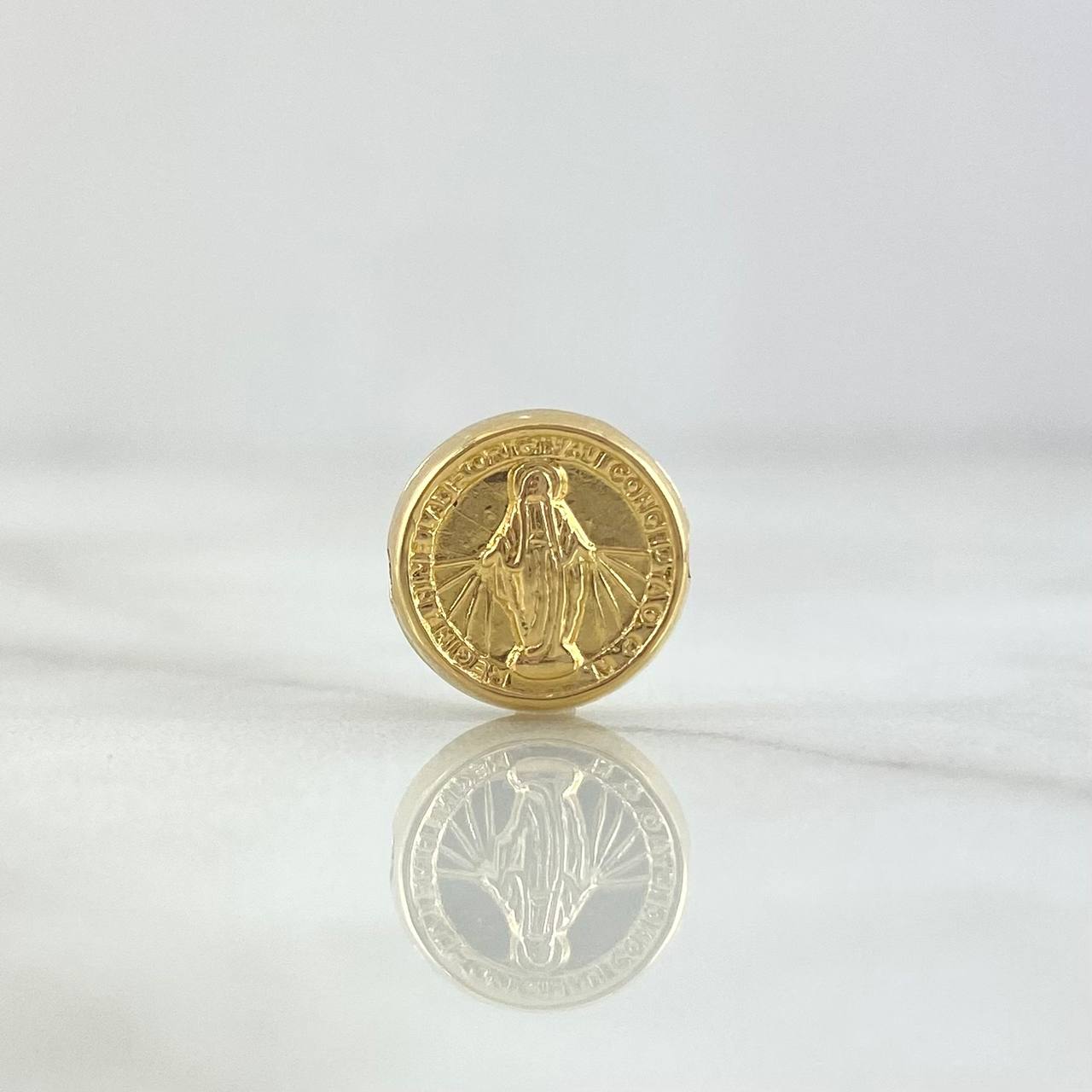 Herraje Virgen Milagrosa 0.6gr / 1cm / Tambor Mate Oro Amarillo 18K