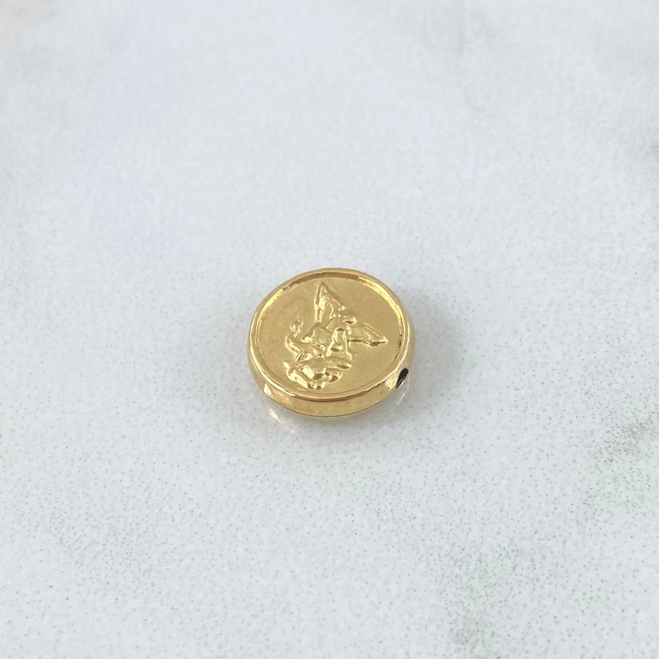 Herraje San Miguel Arcangel 0.5gr / 1cm / Tambor Mate Oro Amarillo 18K