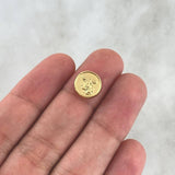 Herraje San Miguel Arcangel 0.5gr / 1cm / Tambor Mate Oro Amarillo 18K
