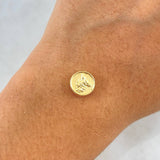 Herraje San Miguel Arcangel 0.5gr / 1cm / Tambor Mate Oro Amarillo 18K